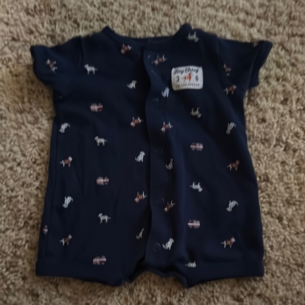 Carter's Navy Blue Bodysuit with Multicolor Print